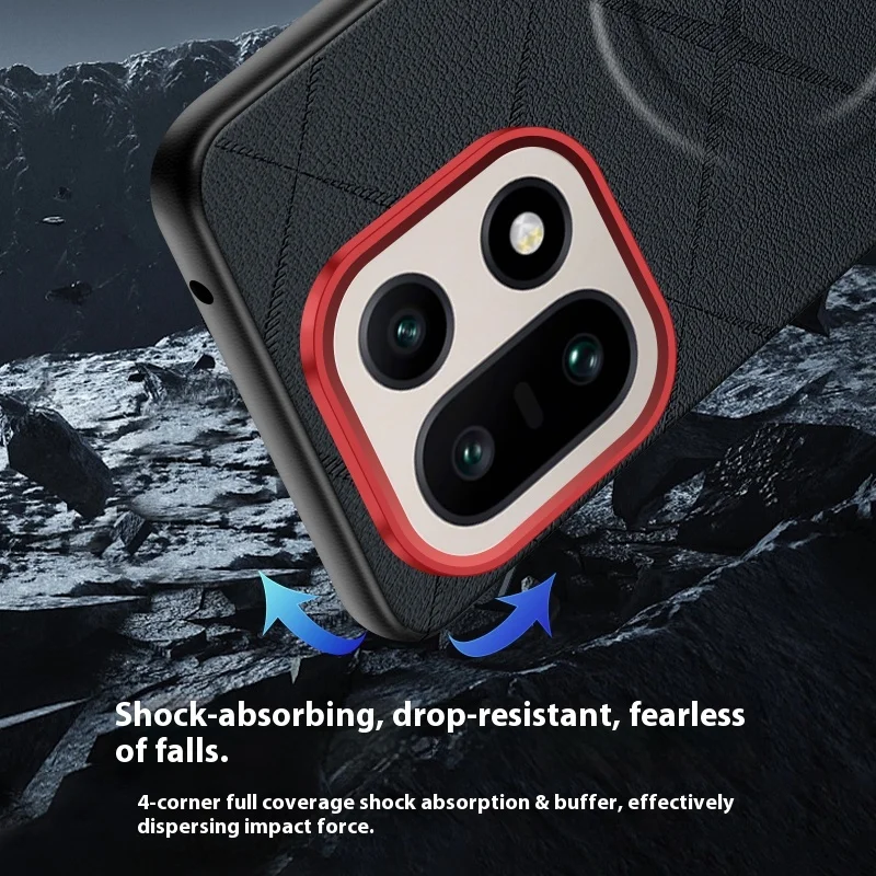 Premium Business Luxury Leather Magnetic Wireless Charging Shockproof Bumper Case