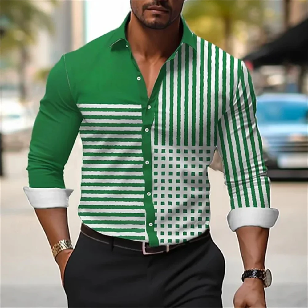 New men's long sleeved lapel button up shirt with retro striped pattern printed shirt, soft and comfortable designer top s-6XL retro pattern print belts women pu leather designer brand buckle pin waist belt y2k vintage all match waistband accessories