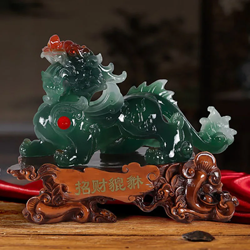 Feng Shui Lucky Pixiu and Pi Yao Resin Decoration for Door, Home Crafts, Living Room Decor, Figurines Miniatures, Chinese Masc