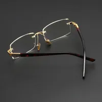 High Quality Anti Blue Light Reading Glasses Luxury Crystal Len Frameless Presbyopic Eyeglasses Unisex Optical Far Sight Eyewear 2