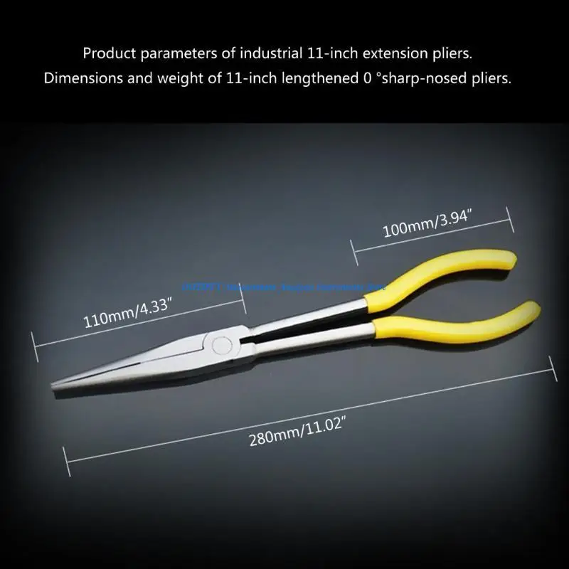 Lot de 5 pinces à bec long 280mm - Outils de précision acier carbone