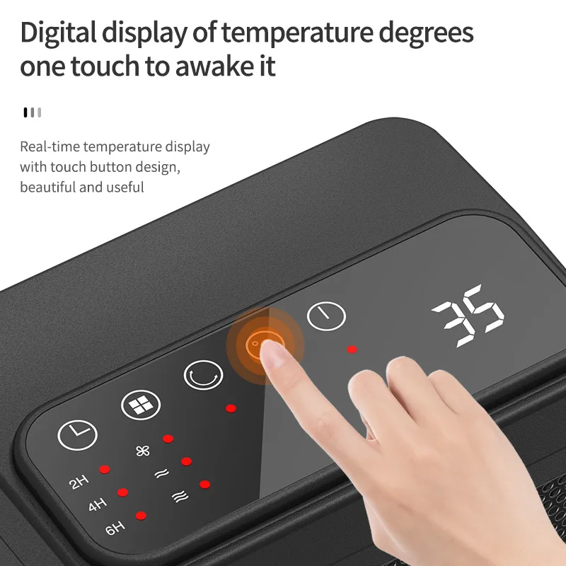 Electric Heater Portable220V/110V Heater Plug in Wall Room Heating Stove Mini Household Radiator Remote Warmer Machine Winter