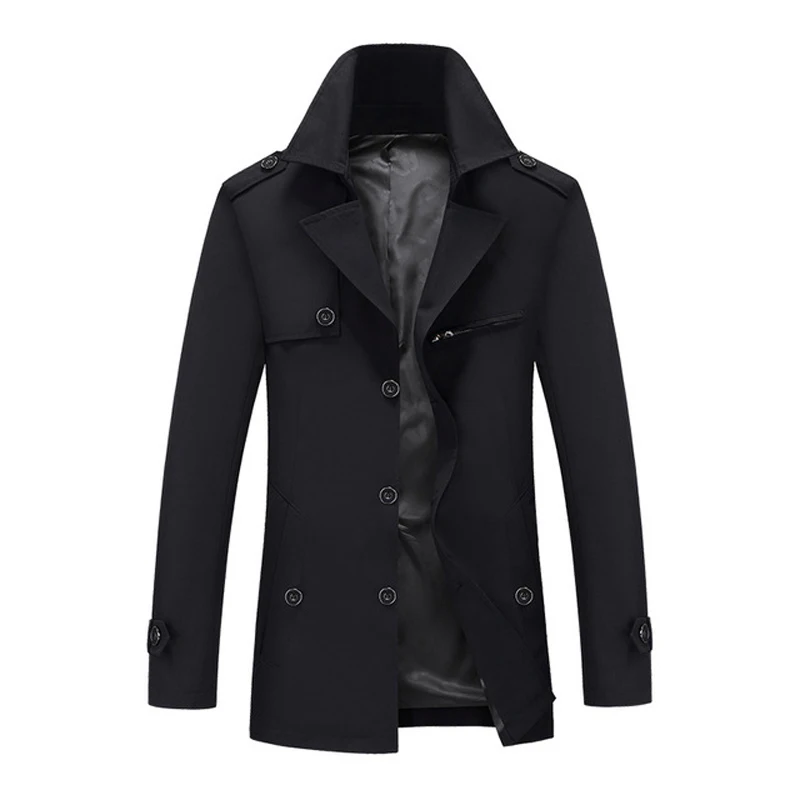 Autumn and Winter Trench Men's X-Long Jackets Casual Long Coat Men's Winter Plus Velvet Fashion Windbreaker 8XL