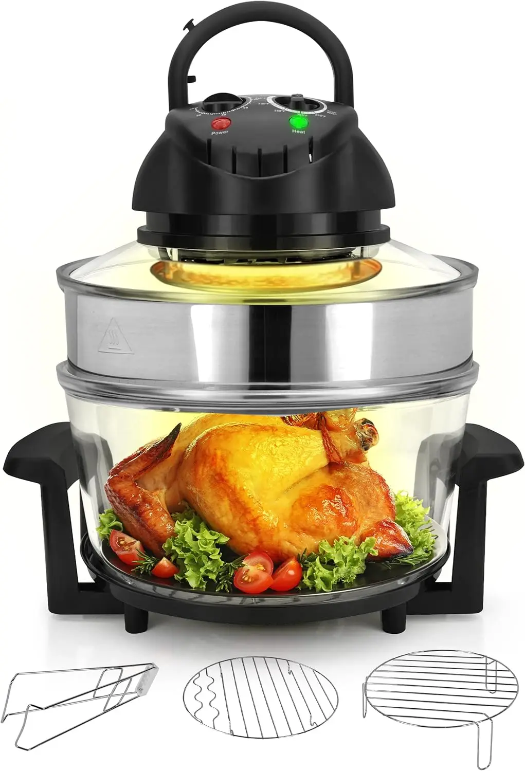 

Quart Convection Countertop Air Fryer - See through Glass for Best Cooking Results - Air Fryer, Roaster, Bake, Grill, Steam & Mi