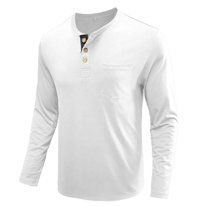 

Men Shirts Casual Spring Autumn Long Sleeve O-Neck Shirt Solid Color Cotton Polyester Mens T-Shirts New Male Tops 12 Colors