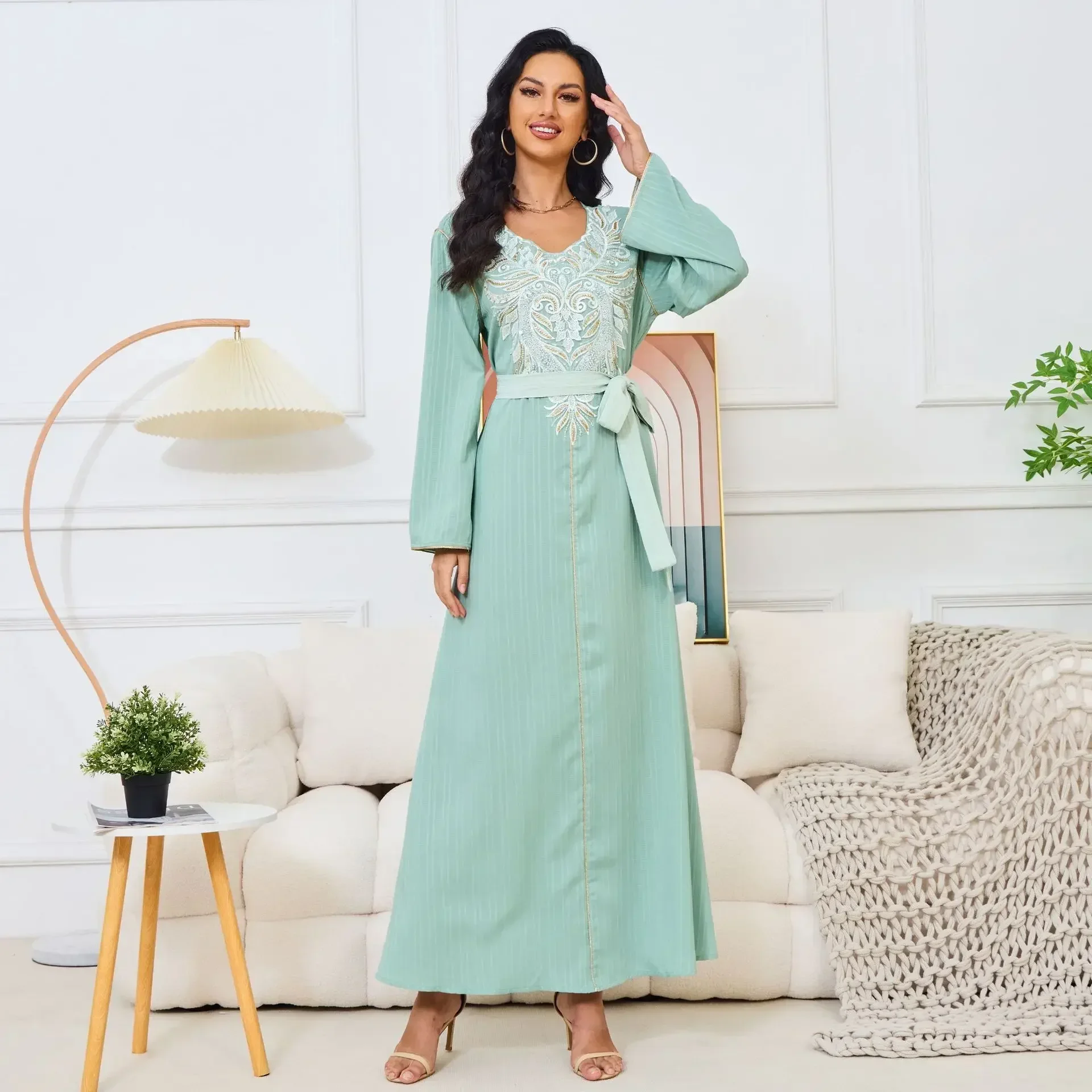 Eid Luxury Abaya Kimono Hijab Muslim Dress for Women Summer  Nail bead Up Open Abaya Dubai Party Turkey Islam Kaftan Robe