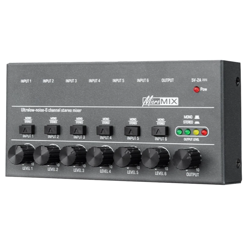 Mini Mixer Audio Mixer Audio Stereo Professionale A 6 Canali Mixer Audio A 6 Canali A Bassissimo Rumore
