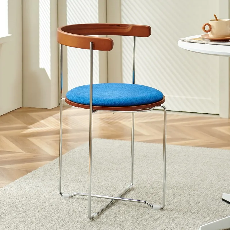 Realife Nordic Folding Chair Vintage Solid Wood Soft Pack Dining Chair Home Leisure Armchair Modern Minimalist Living Room