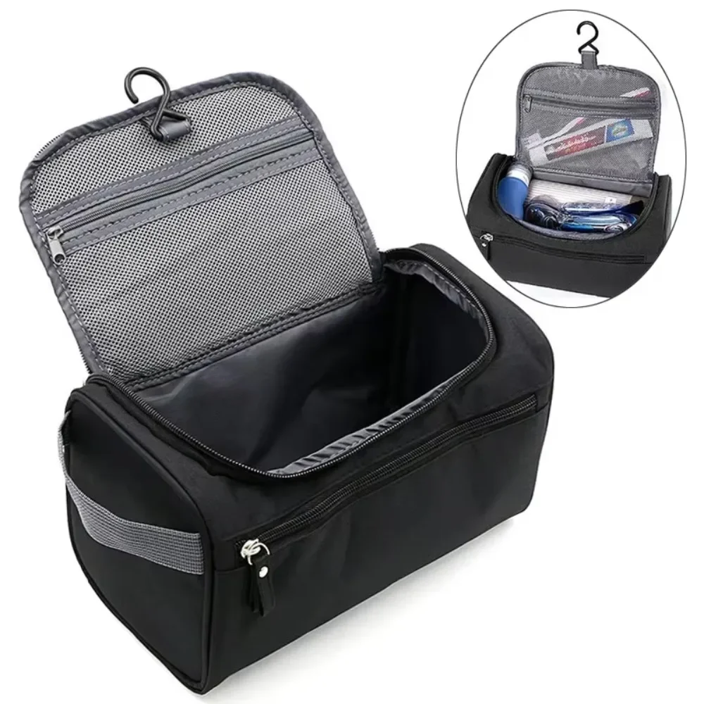 Custodia da viaggio per il lavaggio con cerniera Uomo Donna Borsa per il trucco impermeabile Borsa per cosmetici Beauty Case Make Up Organizer Kit di borse da toilette - immagine 2