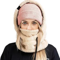 Sherpa Hood Ski Mask Ski Mask for Women Men Balaclava Women Face Mask for Cold Weather Winter Windproof Coldproof Plush Mask 1