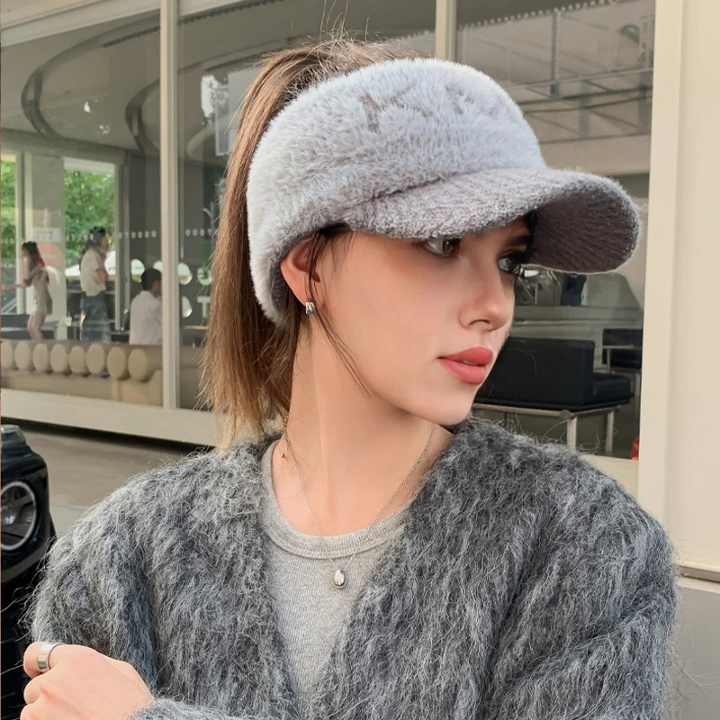 Nuovo elastico lavorato a maglia da donna con berretto caldo antivento da golf con linguetta d'anatra_voghion.com