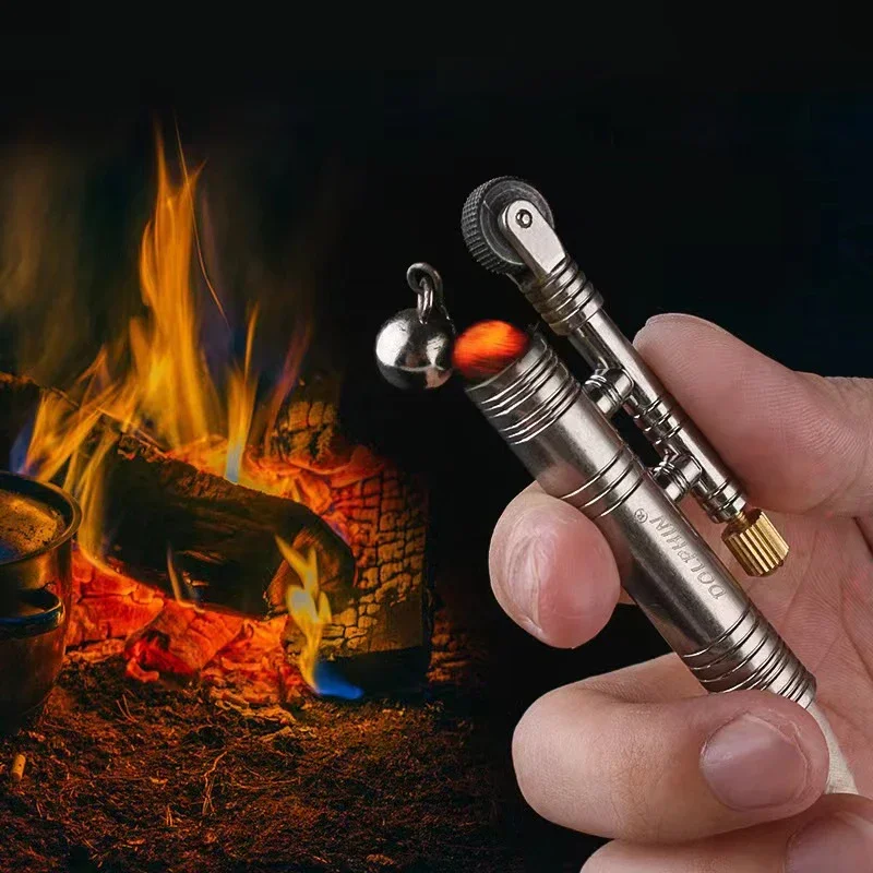 Description Picture 3 of itemNew Metal Windproof Match Rope Kerosene Lighter Outdoor Camping Survival Retro Vintage Tinder Smoking Accessories Gadgets