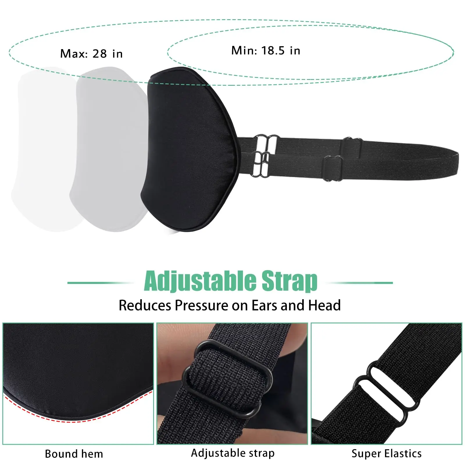 Silk Sleep Mask Real Natural Pure Silk Eye Masks Adjustable Strap for Sleeping Blocks Light Reduces Puffy Eyes Gifts
