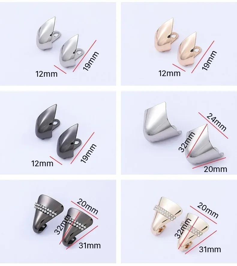 2Pcs High Heel Toe Protector Metall Anti Kick Dekorative High Heels Kappe leder schuhe Zehen Tragen Reparatur Schuh Tipps kappe Accessorices – Detail 12