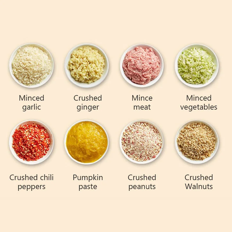 Meat Grinder Electric Garlic Crusher Food Chopper Mini Garlic Masher Vegetable Chopper Machine USB Wireless Kitchen Blender Tool 6