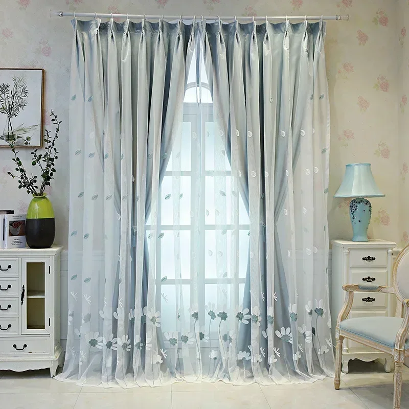 

20614-stb-вышивка с облаками, прозрачные тюлевые шторы для девочек, для детской спальни, оконные драпировки, ткань для гостиной