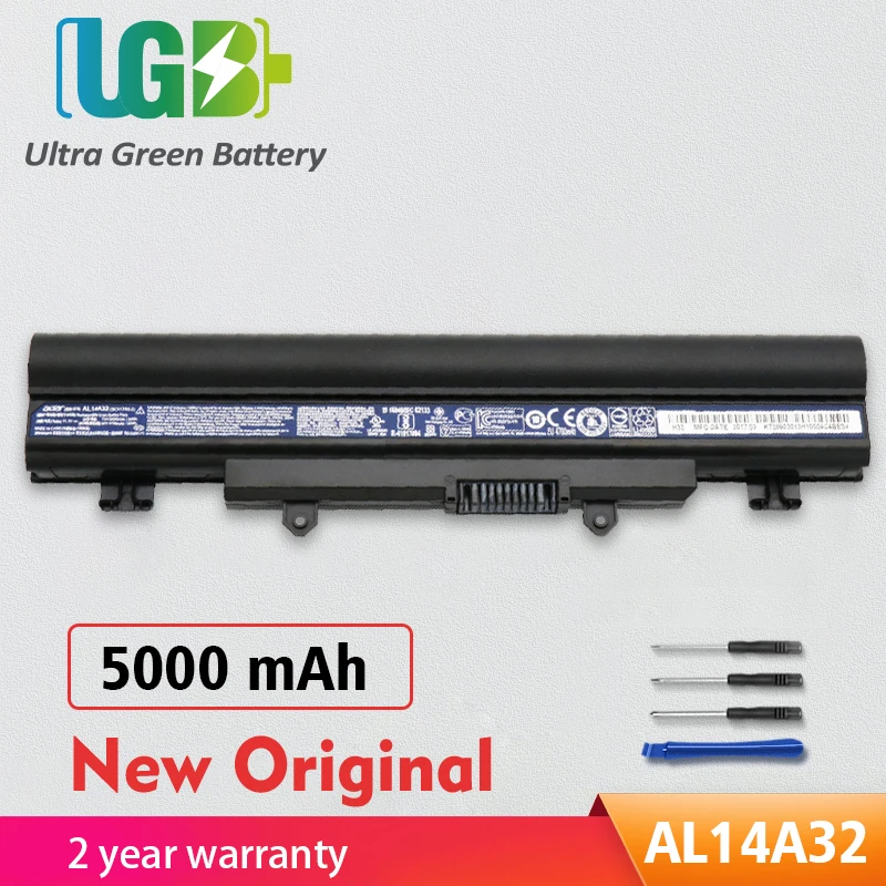 UGB новый оригинальный аккумулятор AL14A32 для Acer Aspire E1-571 E1-571G E5-421 E5-471 E5-511 E5-571 E5-571P E5-551 |