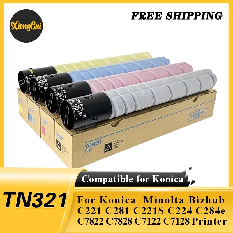Toner Cartridge TN321 for Konica Minolta Bizhub C221 C281 C221S C224 C284e C7822 C7828 C7122 C7128 Printer