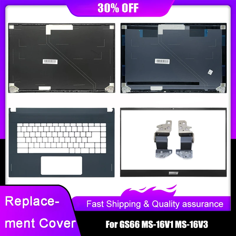 Новая задняя крышка для ноутбука MSI GS66 MS-16V1 15,6 дюйма, передние петли, задняя крышка A B, сменная крышка черного и синего цвета