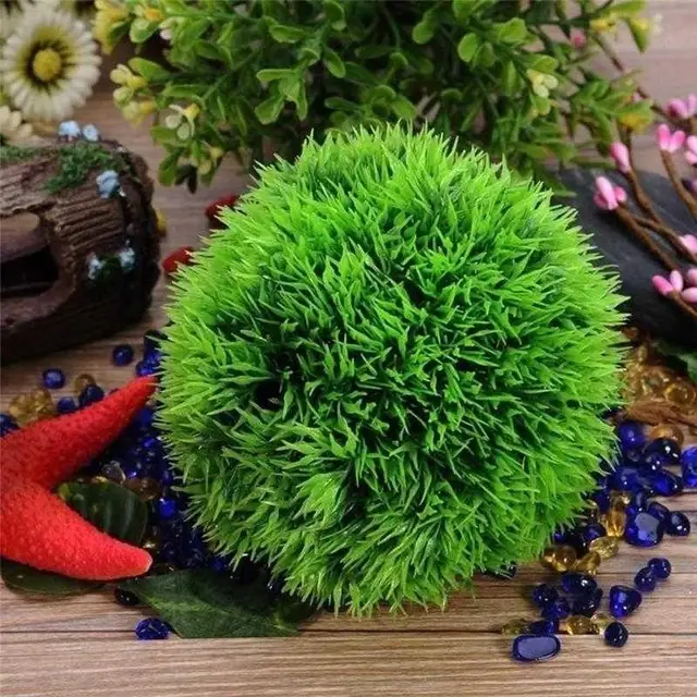 Artificial Aquarium Aquatic Plastic Plants Grass Ball Fish Aquarium Ornamental Chlorella Prospects Grass Decoration