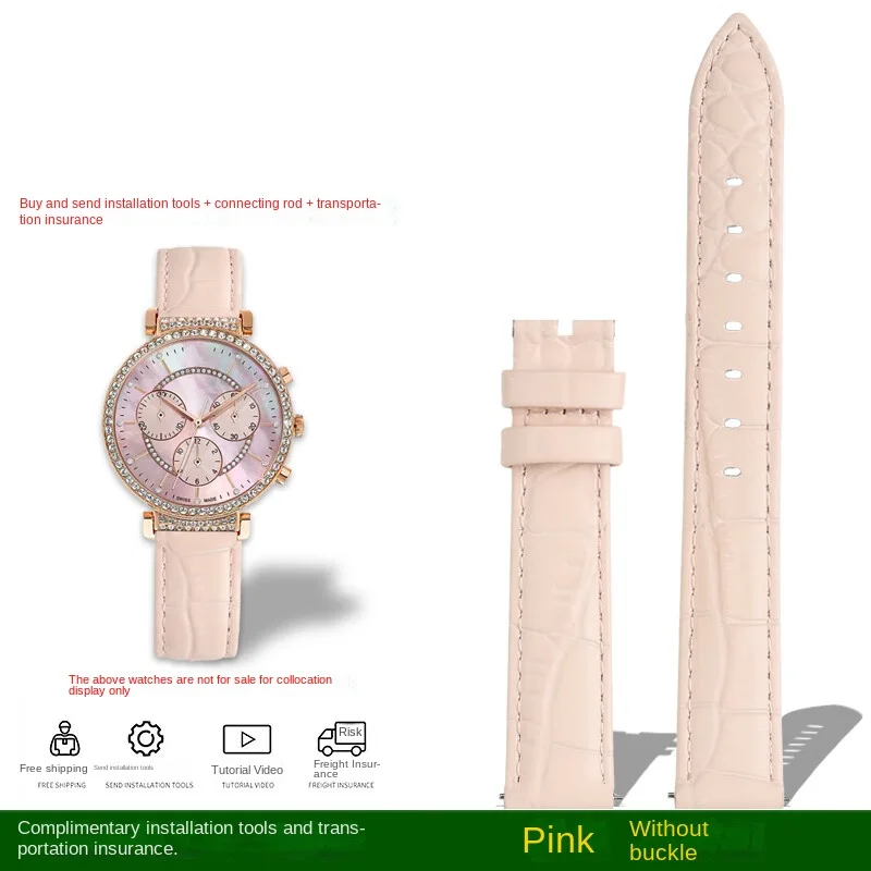 Correa de piel de vaca de liberación rápida para correa Swarovski para mujer 5580352 5580342/345/348, cadena de reloj de 15 mm, accesorios para pulseras