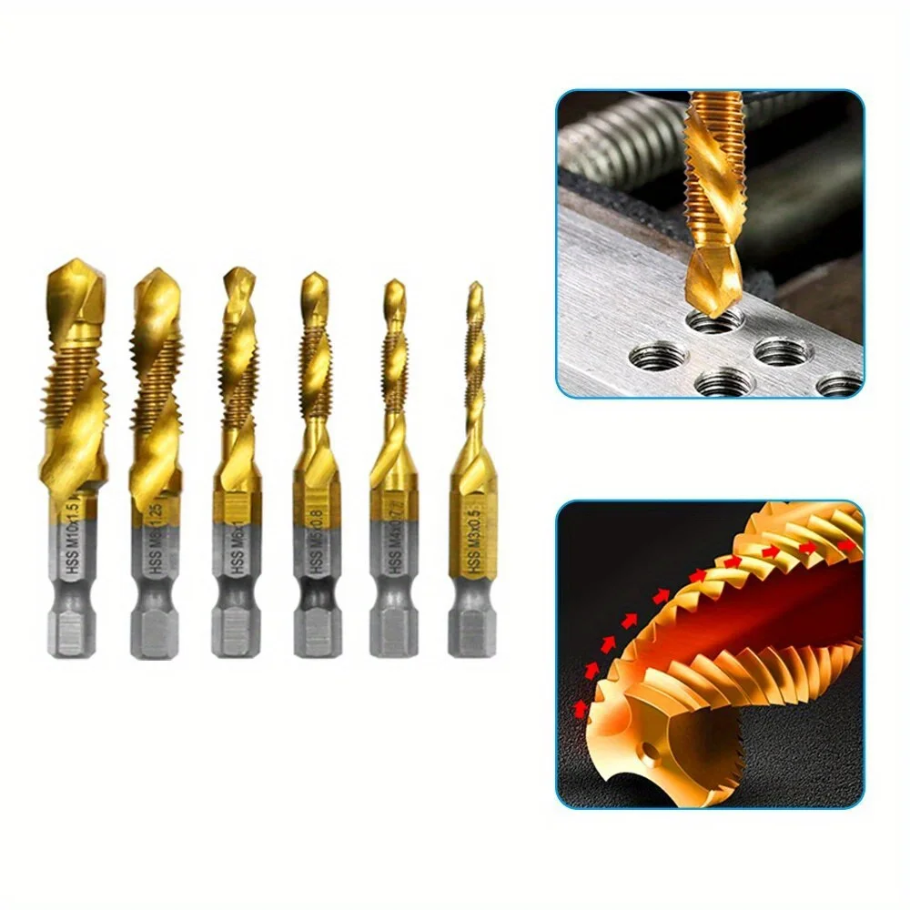 Tap Set Composite Titanium 6pc