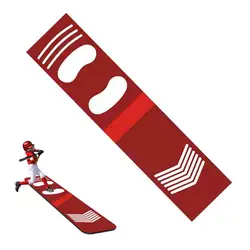 Non - Slip Shock Absorbing Baseball Batting Trainer with Footprint Guide for Enhanced Hitting Practice (Red)