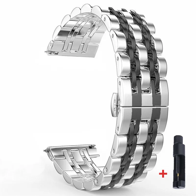 Universal 22mm Stainless Steel Metal Watch Strap - Premium Quality