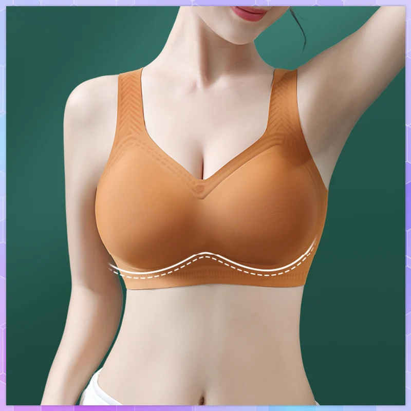 

Big Size Bra Sexy Seamless Bras For Women BH Dames Plus Size Bra Without Hoops Underwire Brassiere Push Up Bralette With Pad