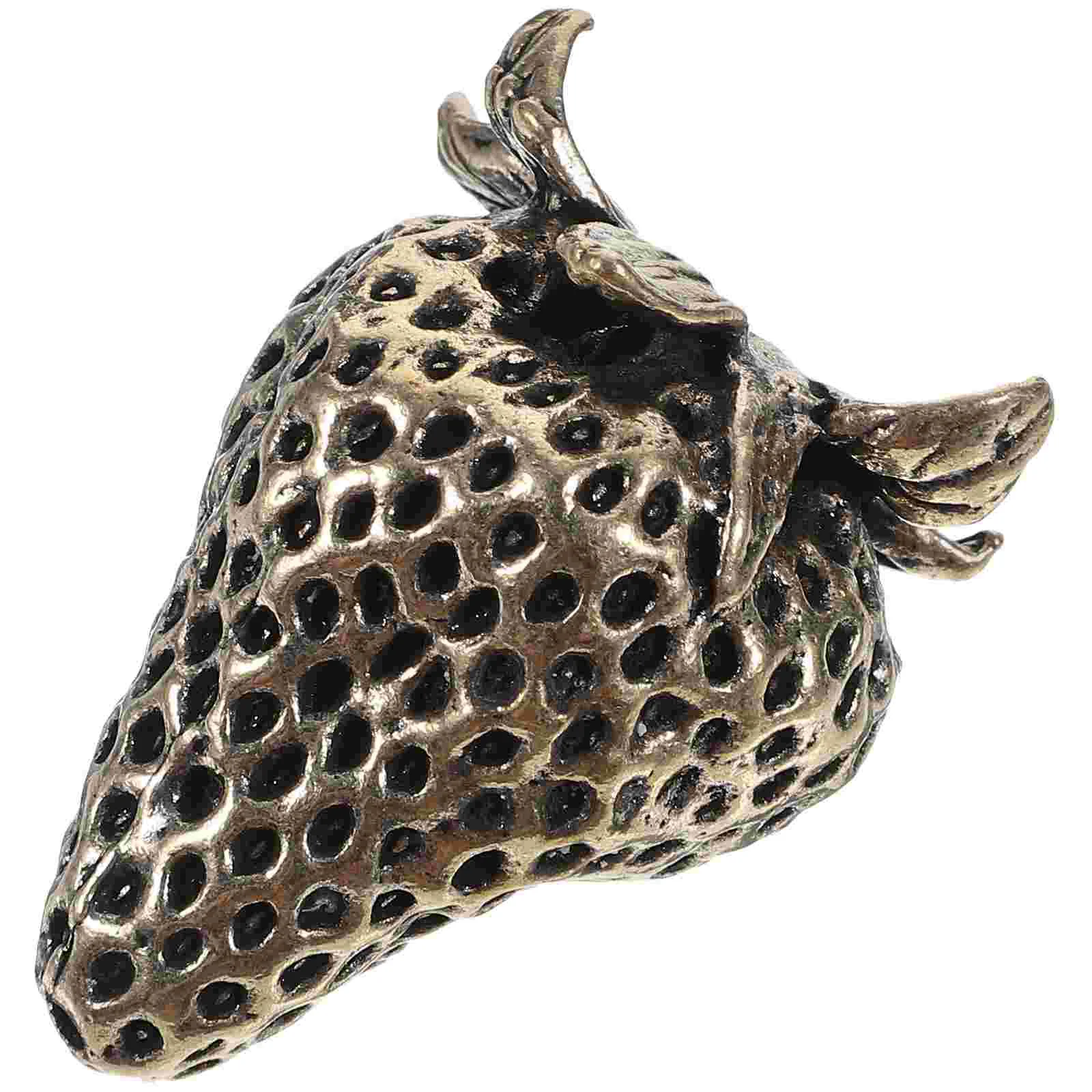 

Brass Strawberry Mini Tabletop Ornament Desktop Strawberry Decoration Mini Strawberry Statue