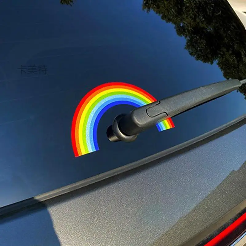 Rainbow Stickers For Car Weather-Resistant Automotive Decals Waterproof Rainbow Decals Car Accessories Rear Windshield Sticker