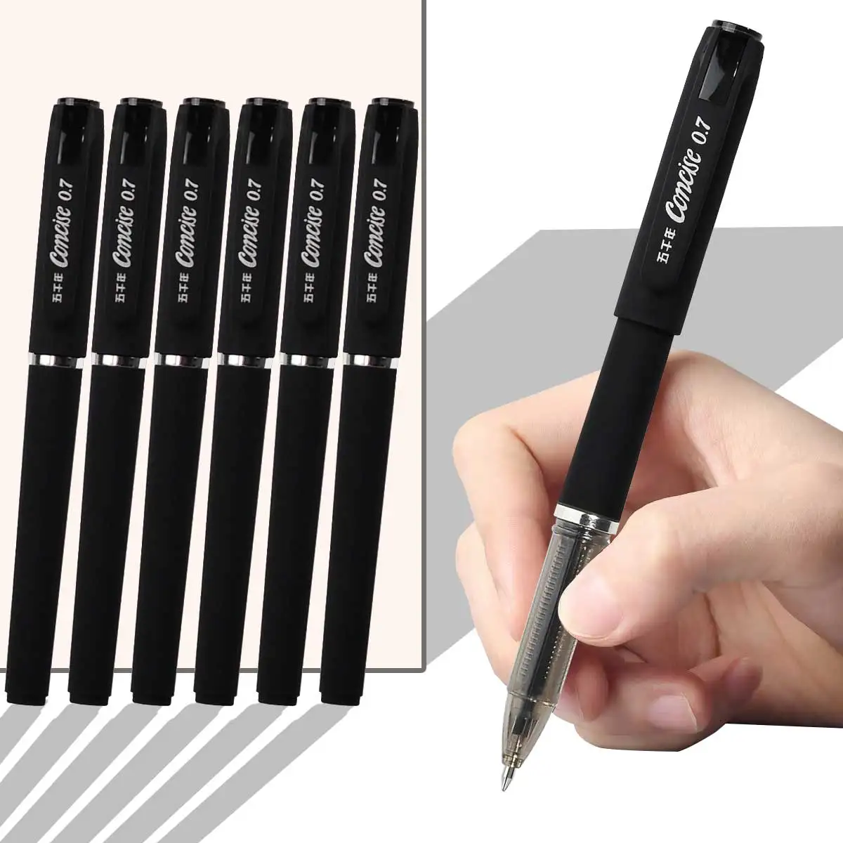 3/6-Pack 0.7mm black Gel Pens –Quick-Drying High-Capacity Ink in  Personalized writing Back-to-school season Comfort Grip 12pcs children writing pencil pen holder kids learning practise silicone pen aid grip posture correction device for students