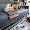 1pc Technology Cloth Sofa Cover Solid Color Waterproof Couch Coushion Non-slip Pet Cat Dog L Shape Sofa Slipcover Living Room 1