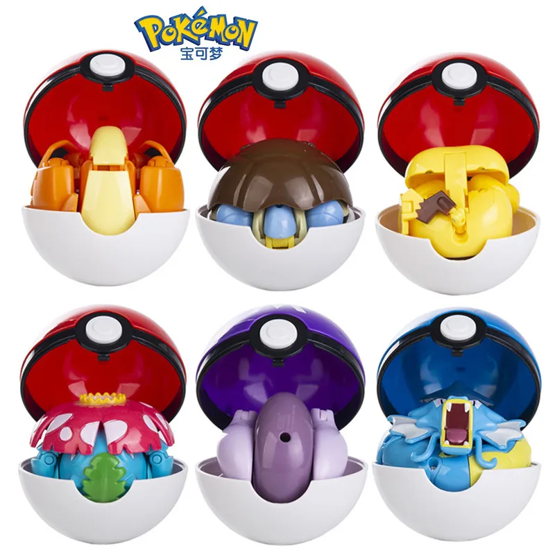 Фигурки покемонов из натуральной Charizard Pikachu Eevee Mewtwo Карманный Монстр Pokeball, экшн-Фигурка-трансформер, игрушка