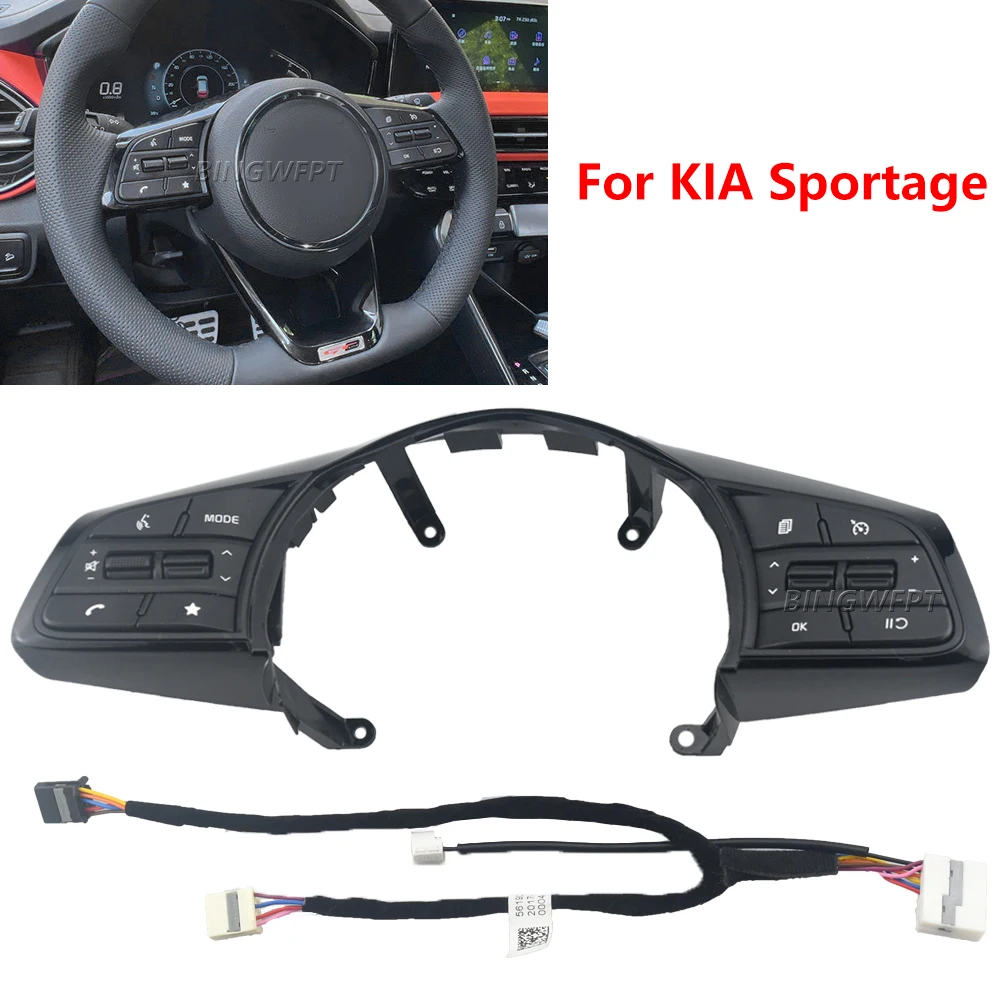 

High Quality Steering Wheel Cruise Control Buttons Volume Channel Controller Car Styling For KIA Sportage 2018 2019 2020