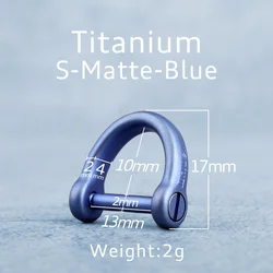 Luxury Titanium Horseshoe Buckle Keychain - Lightweight Baked Color Key Ring Holder, Premium Gift (Titanium - 13 - Blue M)
