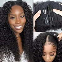 Perruque en cheveux humains naturels vietnamiens ondulés, densité 250, améliorée, sans colle, avec raie en V, effet vague d'eau, pour femmes 3