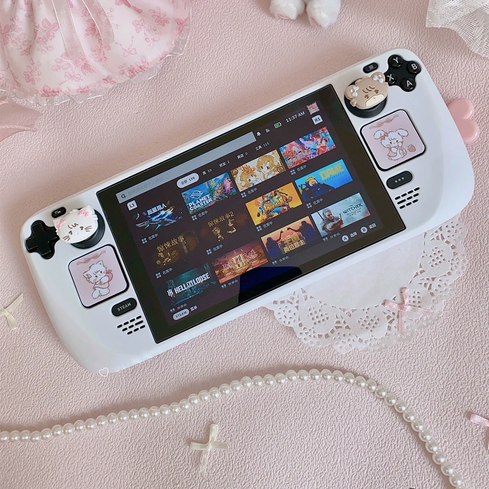 Steam Deck Case Mikko Kawaii Console Pink Black Cover Hard PC