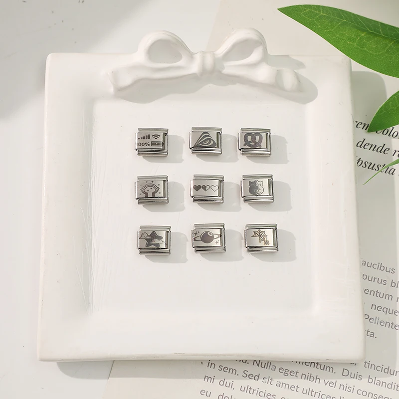 DIY Black Engraving Charm Bracelet