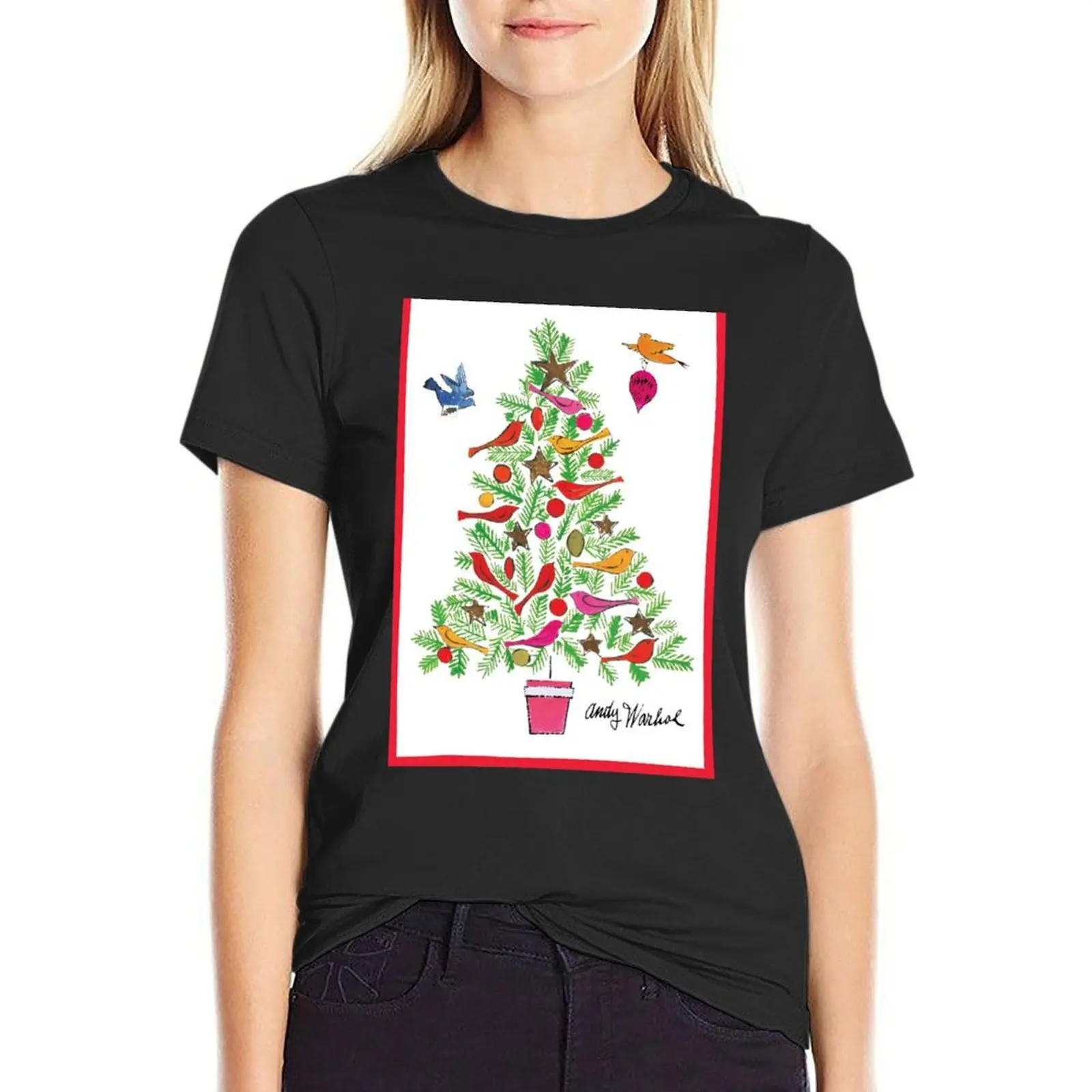 

Warhol Christmas Tree T-Shirt oversized aesthetic clothes oversized t shirts for Women