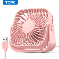 Portable USB Mini Fan with 3-Speed Settings and 360° Adjustable Stand (Pink)