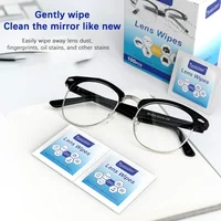 100pcs Glasses Cleaning Lens Wipes Sunglasses Mobile Phone Screen Wipes Pre-Moistened Individually Wrapped No Scratches Stripes 2