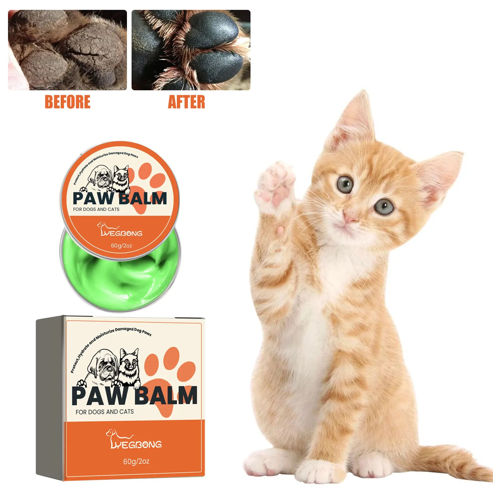 

Pet Paw Care Creams Dry Noses Paw Soothing Protection Crack Soother Moisturizing Kitten Foot Care Wax Dog Paw Repairing Ointment