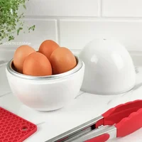 Eierkocher – cuiseur à vapeur pour micro-ondes, capacité de 4 œufs, facile et rapide, 5 Minutes, dur ou doux, outils de cuisine bouilli 5