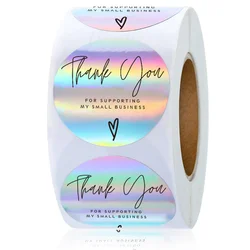 100-500pcs Thank You Sticker Small Business Supplies Laser Stickers Adhesive Labels Stationery for Shop Wrapping 1 in/2.5cm