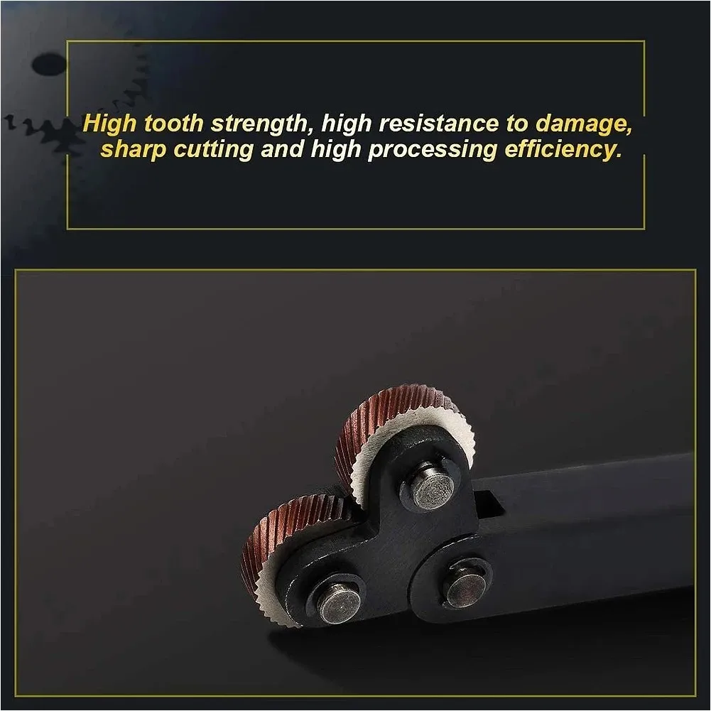 Knurling Tool Set 7PCS 0.5/1/2mm Diagonal Dual Wheel Linear Knurl Steel Lathe Cutter Wheel Holder Hob