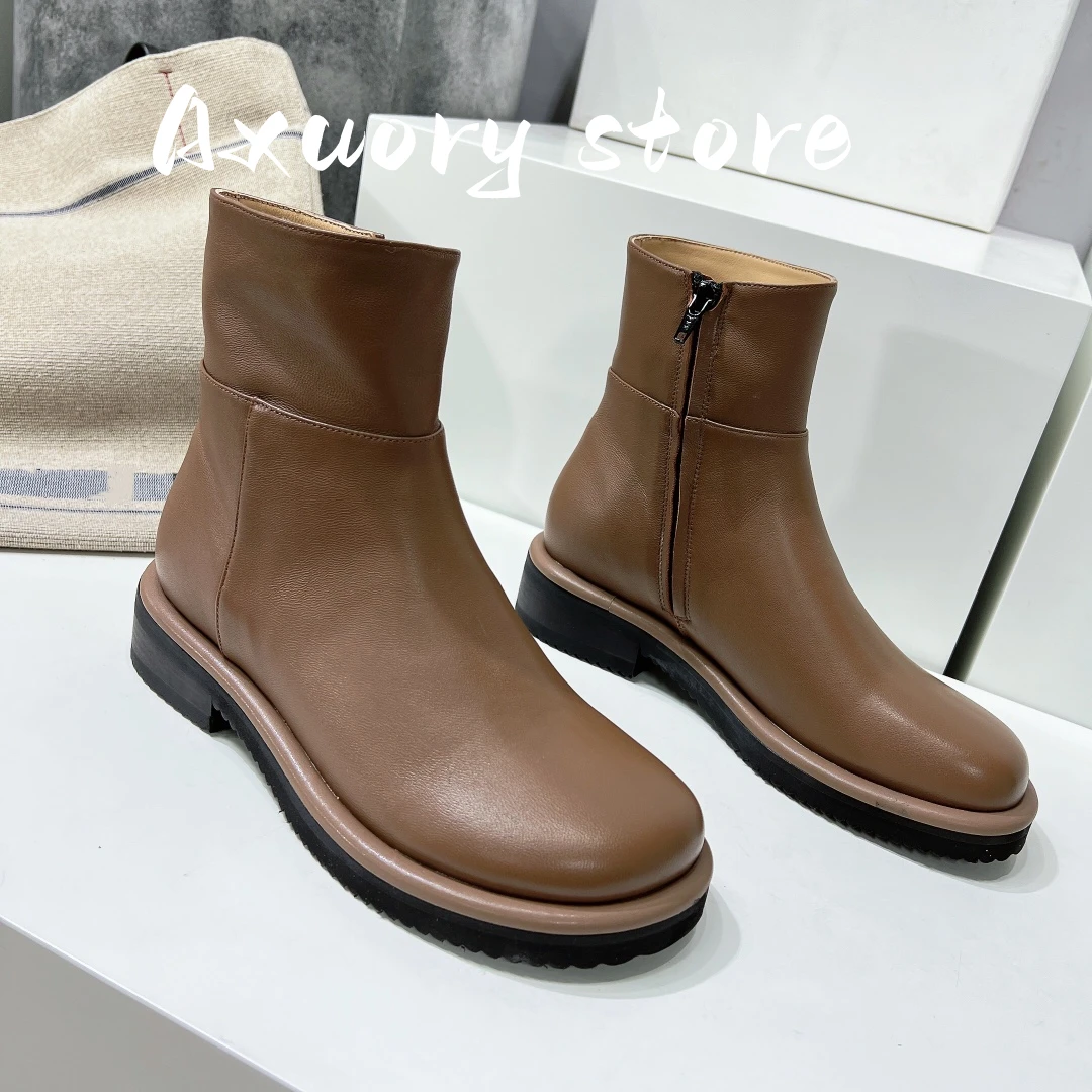 

2023 New Women's Boots Sheepskin Material Round Head Winter Style Daily Shopping Versatile Casual