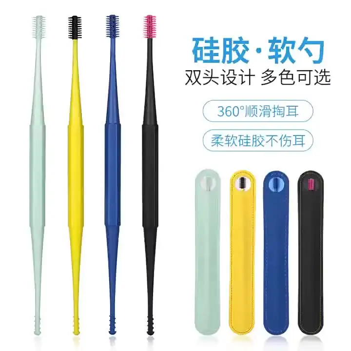 Set Di Paletta Per L'orecchio Per La Rimozione Del Cerume In Silicone Morbido A Spirale A Doppia Testa Strumento Per La Pulizia Della Paletta Dell'orecchio Per La Rimozione Del Cerume In Acciaio - Foto 12