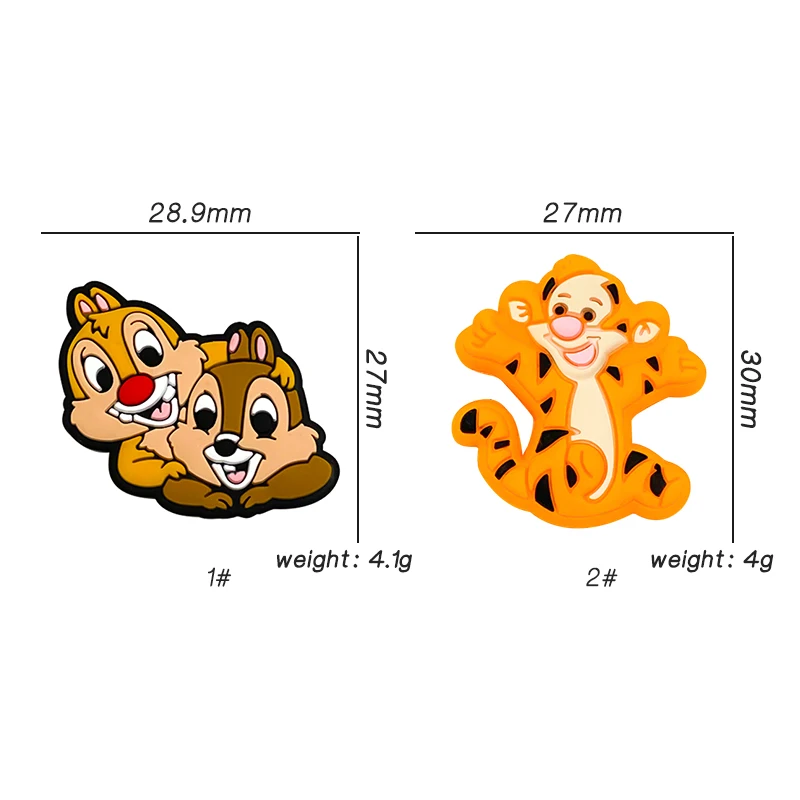 5/10pcs Silicone Tigger Squirrel Clip DIY Baby Teething Teether Necklace Bead Tool Nurs Gift Accessories teething toys pacifier clip pacifier accessories teether clip teething beads baby silicone accessories