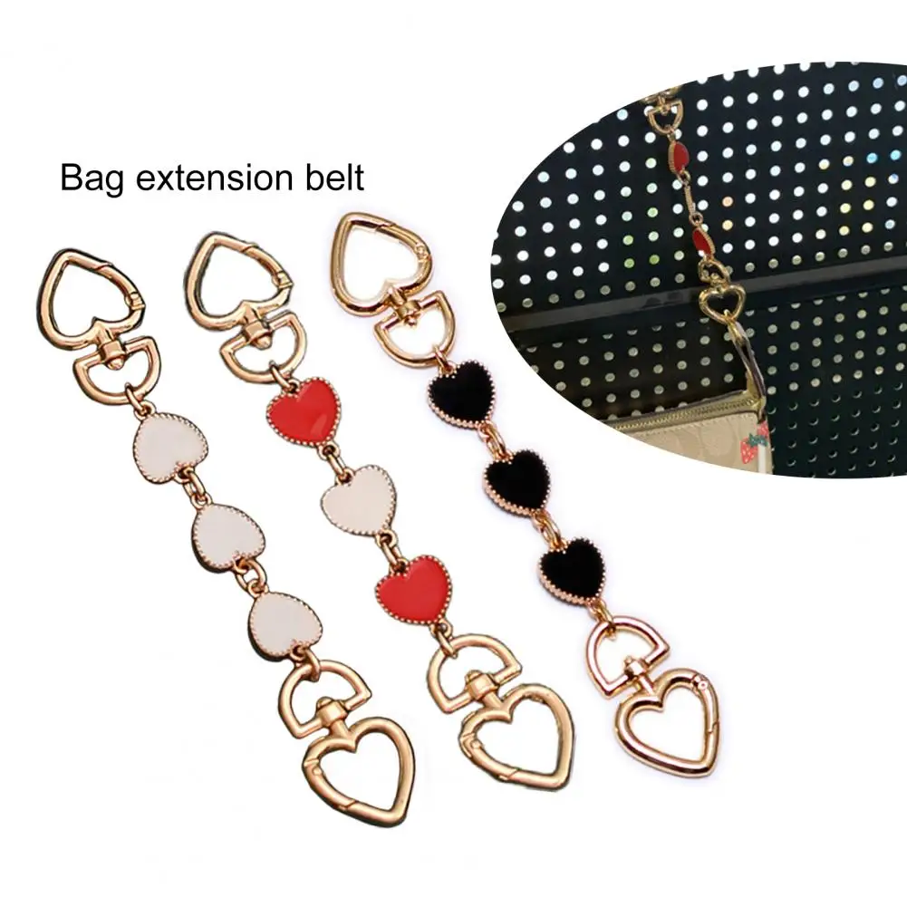 Short Purse Chain Bag Extension Chain Heart Charm Purse Chain Short Single Shoulder Bag Strap Extender Diy Handbag Decoration